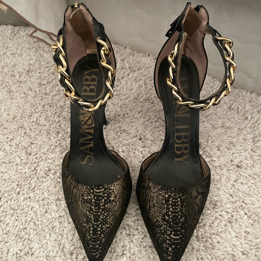 Black and Gold Heels